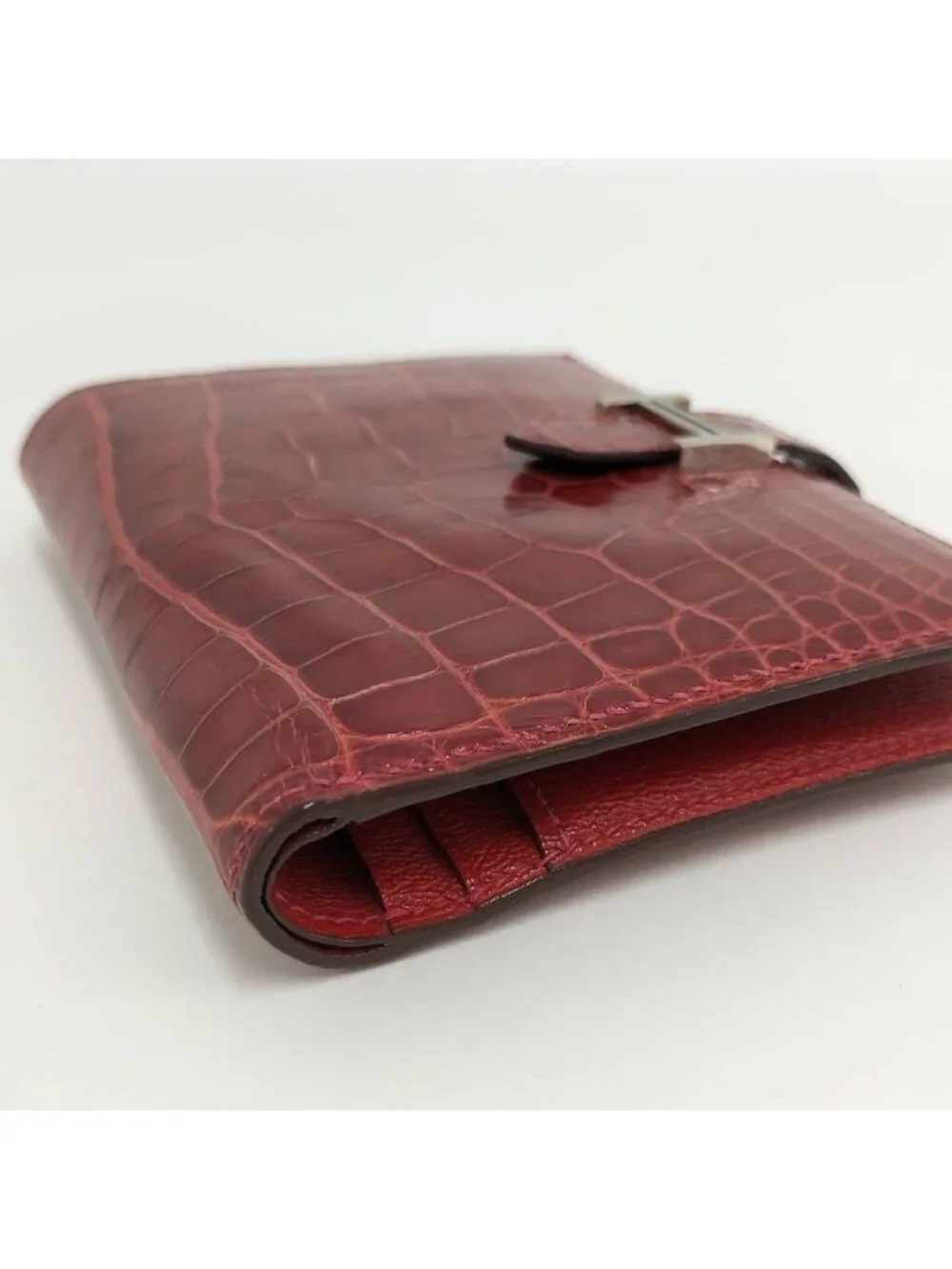 Hermes Bearn Compact Wallet Rougexsilver